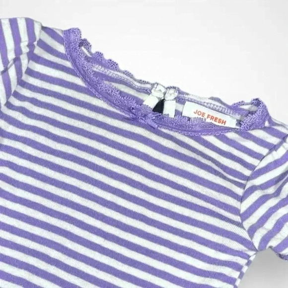 4/$20 Joe Fresh  Purple Striped Onesie - Picture 2 of 4